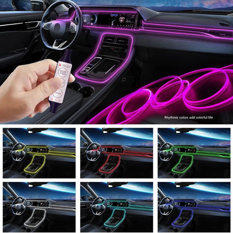 Tira de luz ambiente multifuncional 7 colores RGB para coches - additional image 3