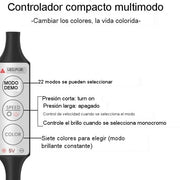 Tira de luz ambiente multifuncional 7 colores RGB para coches